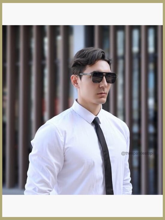 Retro Square Aviator Sunglasses, Plastic Frame, UV400 Protection, Non-Polarized main image 7